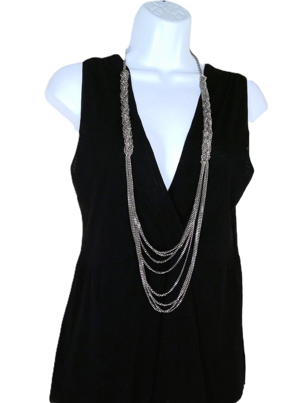 Simply Vera by Vera Wang long silvertone statement necklace, 44" at the longes
